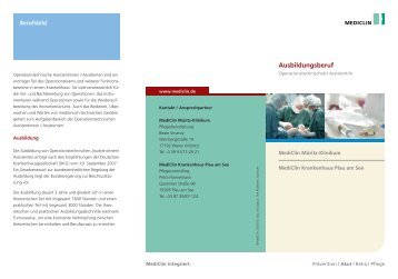 Ausbildungsberuf Operationstechnische(r) Assistent/in (0 ... - MediClin