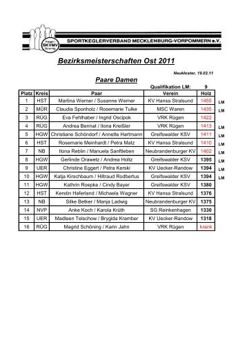 Bezirksmeisterschaften Ost 2011