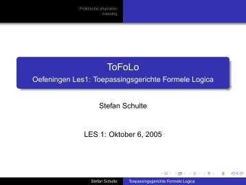 ToFoLo - Oefeningen Les1: Toepassingsgerichte Formele Logica