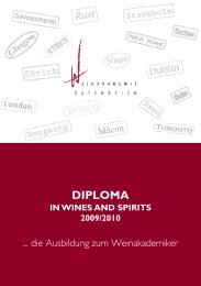 DIPLOMA IN WINES AND SPIRITS - Weinakademie Österreich