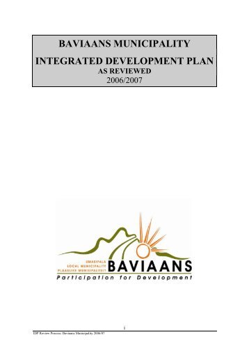 baviaans municipality integrated development plan as reviewed