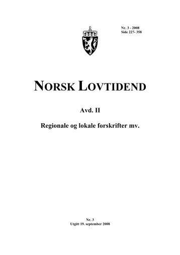 NORSK LOVTIDEND - Lovdata