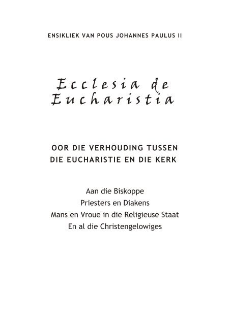 DOU-Ensikliek-Ecclesia de Eucharistia.vp - Die Oratorium