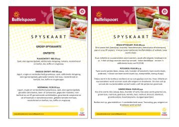 GROEP‐SPYSKAARTE ONTBYTE