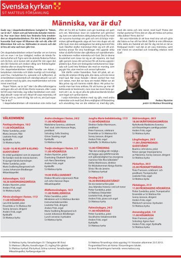 Människa, var är du? - S:t Matteus Församling