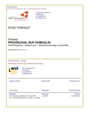 provinciaal rup dumoulin - Provincie West-Vlaanderen