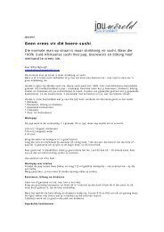 Sewe dae sonder stysel - jouwêreld e-tydskrif