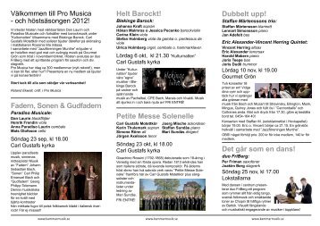 Fadern, Sonen & Gudfadern Helt Barockt! Petite Messe ... - Karlshamn