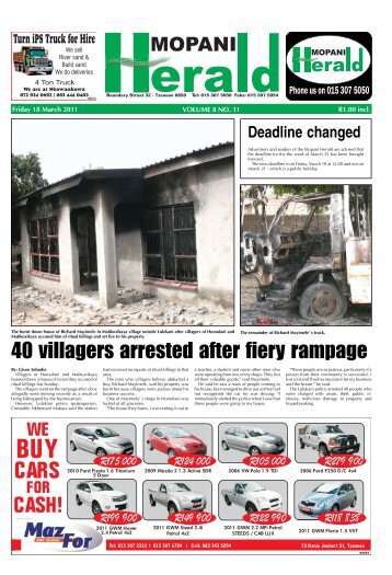40 villagers arrested after fiery rampage - Letaba Herald