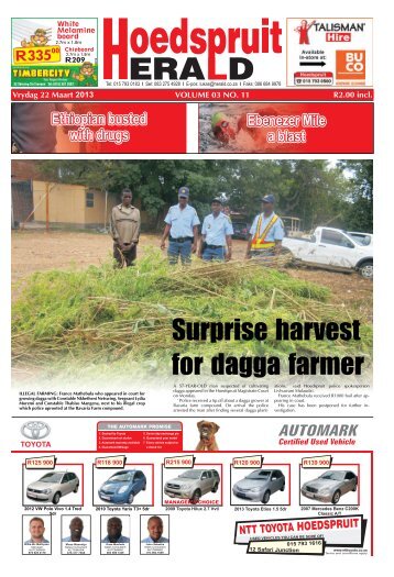 Surprise harvest for dagga farmer