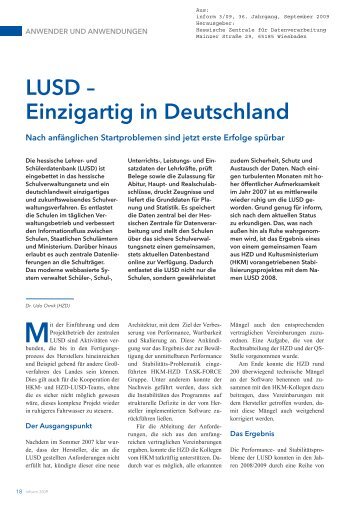 LUSD – Einzigartig in Deutschland