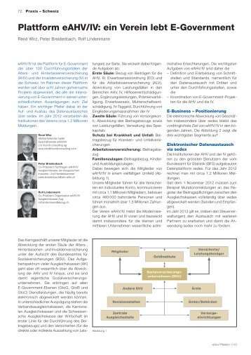 Plattform eAHV/IV: ein Verein lebt E‑Government