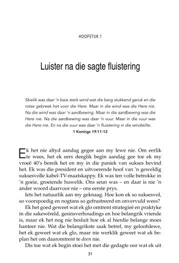 Luister na die sagte fluistering - CUM Books