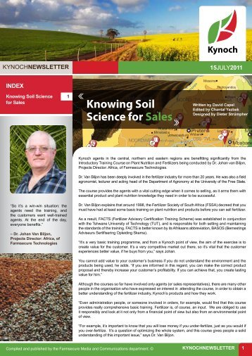 Knowing Soil Science for Sales KYNOCH NEWSLETTER