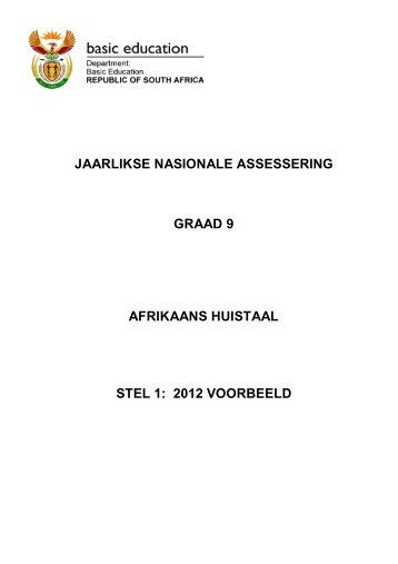 jaarlikse nasionale assessering graad 9 afrikaans huistaal