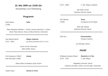 10. Mai 2009 um 19.00 Uhr Programm - Musikschule Hilpoltstein eV