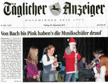 Weihnachtskonzert 2011 - Musikschule Holzminden e.V.