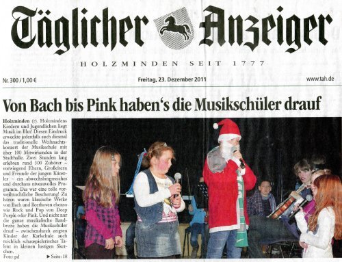 Weihnachtskonzert 2011 - Musikschule Holzminden e.V.