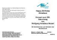 Happy Birthday Amadeus - Musikschule des Landkreises Oldenburg
