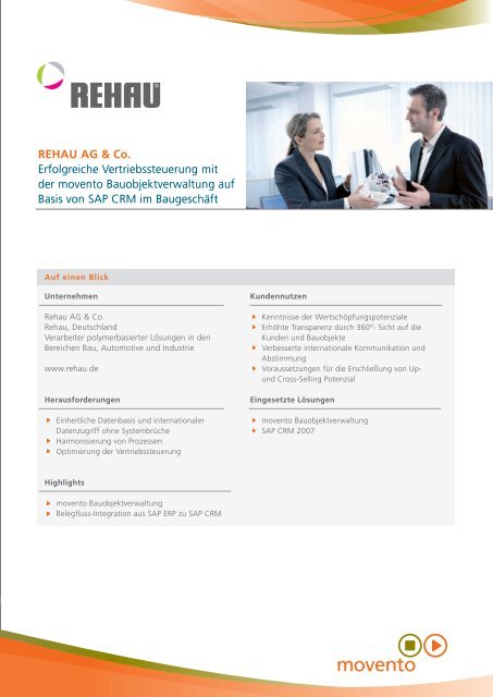 Rehau Objektmanagement mit SAP CRM - movento