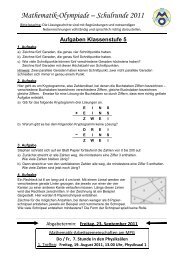 Aufgaben zur Schulrunde der Mathematik-Olympiade 2011