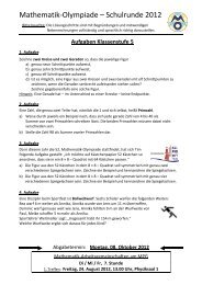 Aufgaben zur Schulrunde der Mathematik-Olympiade 2012