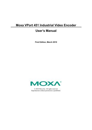 VPort 461 User's Manual v1 - Moxa