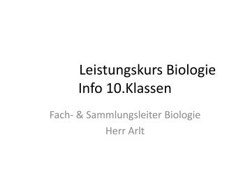 Leistungskurs Biologie Info 10.Klassen - MSG Landau