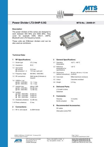 Power Divider LT2-544P-5.5G