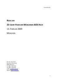 Festvortrag Dr. Hans Jäger - Münchner Aids-Hilfe eV