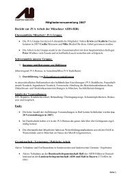 Stichpunkte für den Bericht zur JVA Arbeit der Münchner AIDS-Hilfe