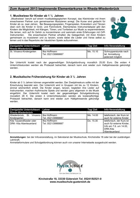 Musikschule für den Kreis Gütersloh e.V.