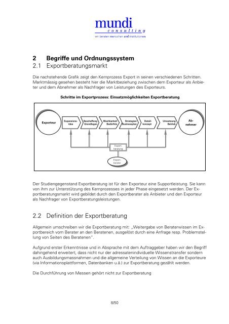 PDF Bericht Markstudie Exportberatung - Mundi Consulting