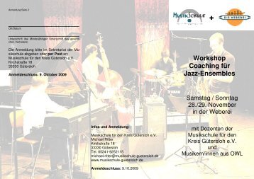 Workshop Coaching für Jazz-Ensembles - Musikschule für den Kreis ...