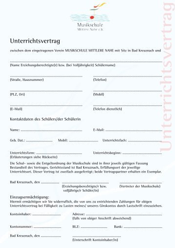 Unterrichtsvertrag (846 kB) - Musikschule Mittlere Nahe