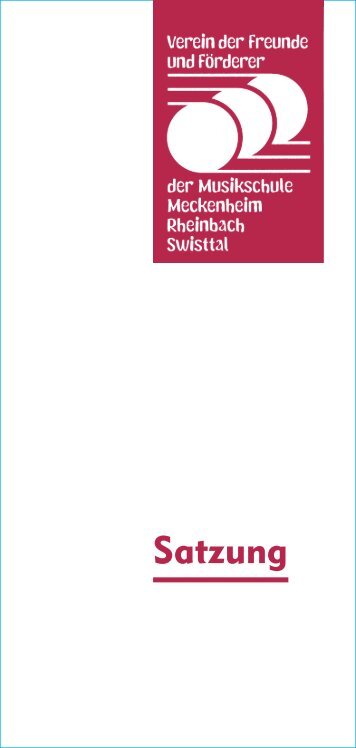 Satzung - Musikschule Meckenheim Rheinbach Swisttal