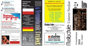 Kammer Konzert - Musikschule Unterer Neckar