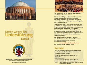 Unser Flyer - beim Städtischen Musikverein zu Düsseldorf eV