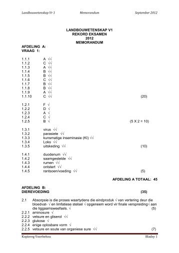 NUWE Landbouwetenskap V1 Rekord - sacai