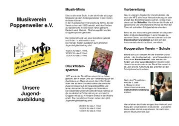 Flyer Jugendausbildung - Musikverein Poppenweiler