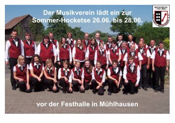 Der Musikverein lädt ein zur Sommer-Hocketse 26.06. bis 28.06. vor ...