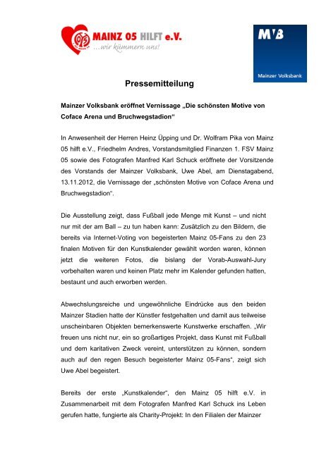 Pressemitteilung - Mainzer Volksbank eG