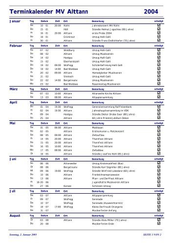 Termine - Musikverein Alttann
