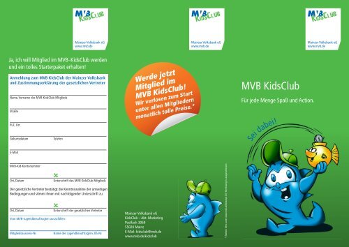 MVB KidsClub-Flyer - Mainzer Volksbank eG