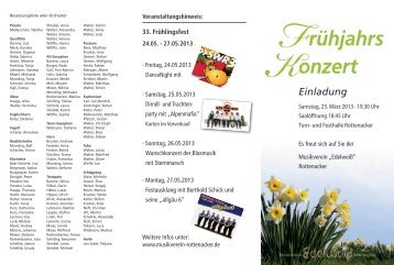 Frühjahrs Konzert - Musikverein Rottenacker