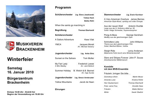 Programmheft Winterfeier 2010 (PDF) - Musikverein Brackenheim