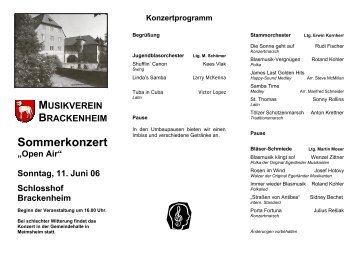 Programmheft Sommerkonzert 2006 (PDF) - Musikverein Brackenheim