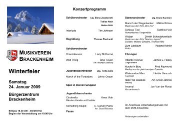 Programmheft Winterfeier 2009 (PDF) - Musikverein Brackenheim