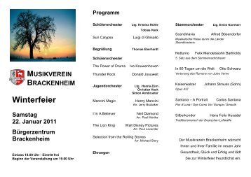 Programmheft Winterfeier 2011 (PDF) - Musikverein Brackenheim