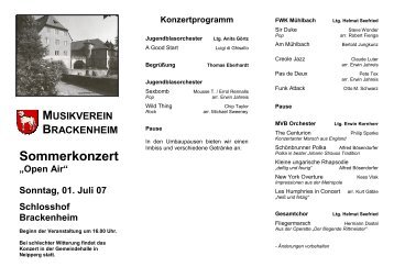 Programmheft Sommerkonzert 2007 (PDF) - Musikverein Brackenheim